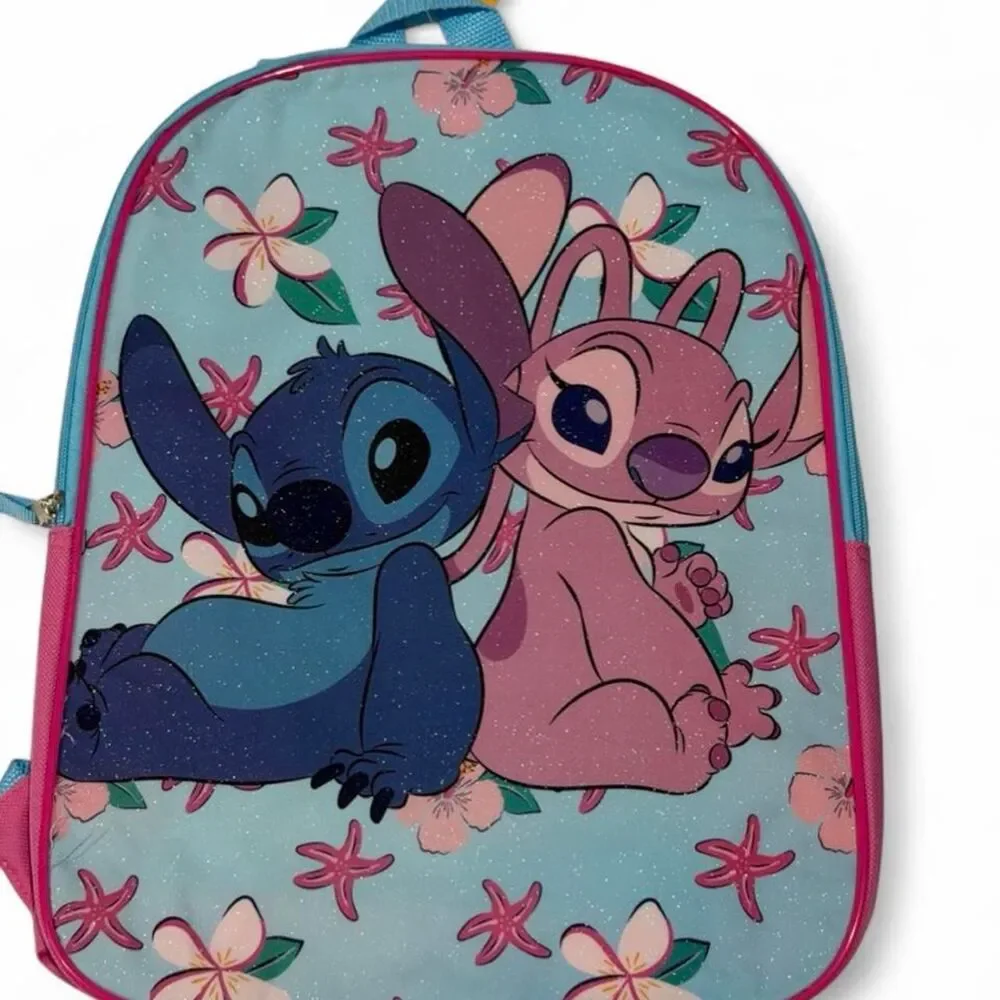 Disney Stitch and Angel backpack and lunch bag set